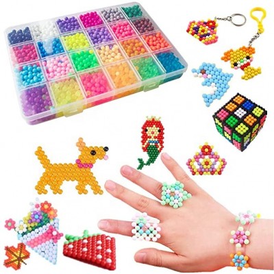 4000Pcs DIY Art Crafts Toys with Peg boards Accessories for Kids Water Sticky Magic Water Fuse Beads Kit