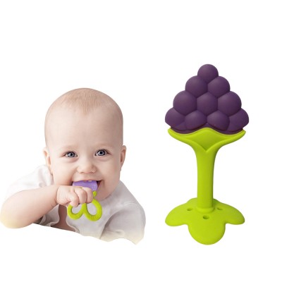 2018 custom BPA free silicone baby teether,Graps teething toys for babies 6-12 months