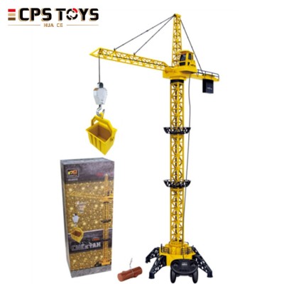 Wholesale price 4channels wire control rc construction tower crane vehicles with light and rotation