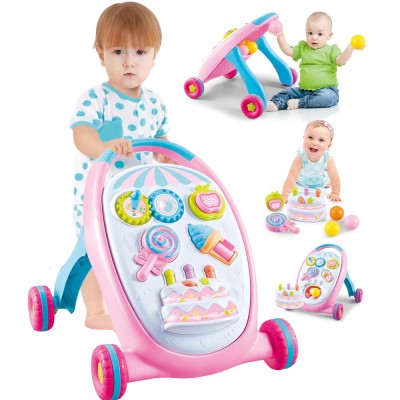 Wholesale plastic multifunction baby walker with wheels musical andadores para bebes baratos